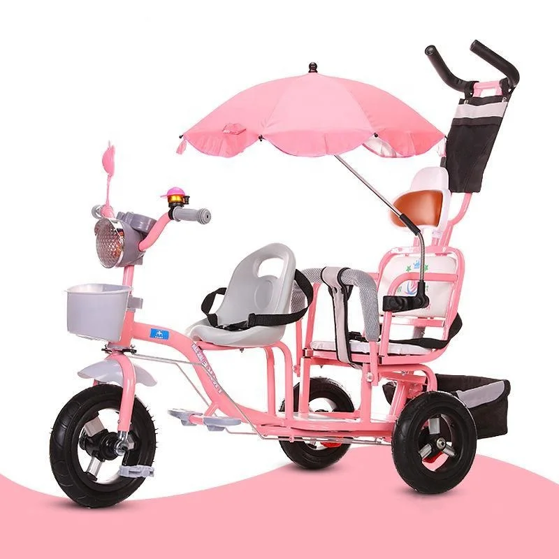 Baby Twins Tricycle Three Wheels Cycle Bike Bicycle for Kids/ Children Twins Metal Tricycle