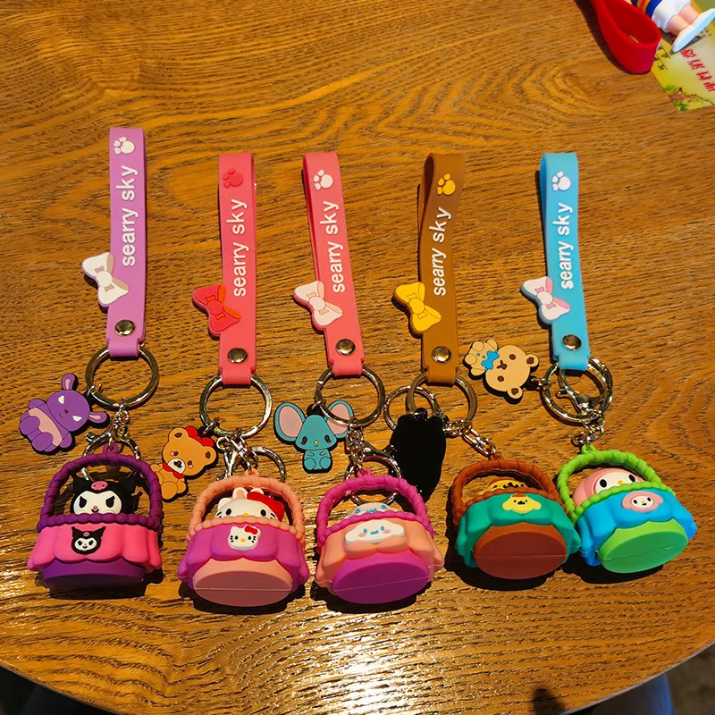 Creative New Cartoon Sanrio Doll Keychain Kulomi Small Gift Pendant Merlot Ornaments Accessories Wholesale