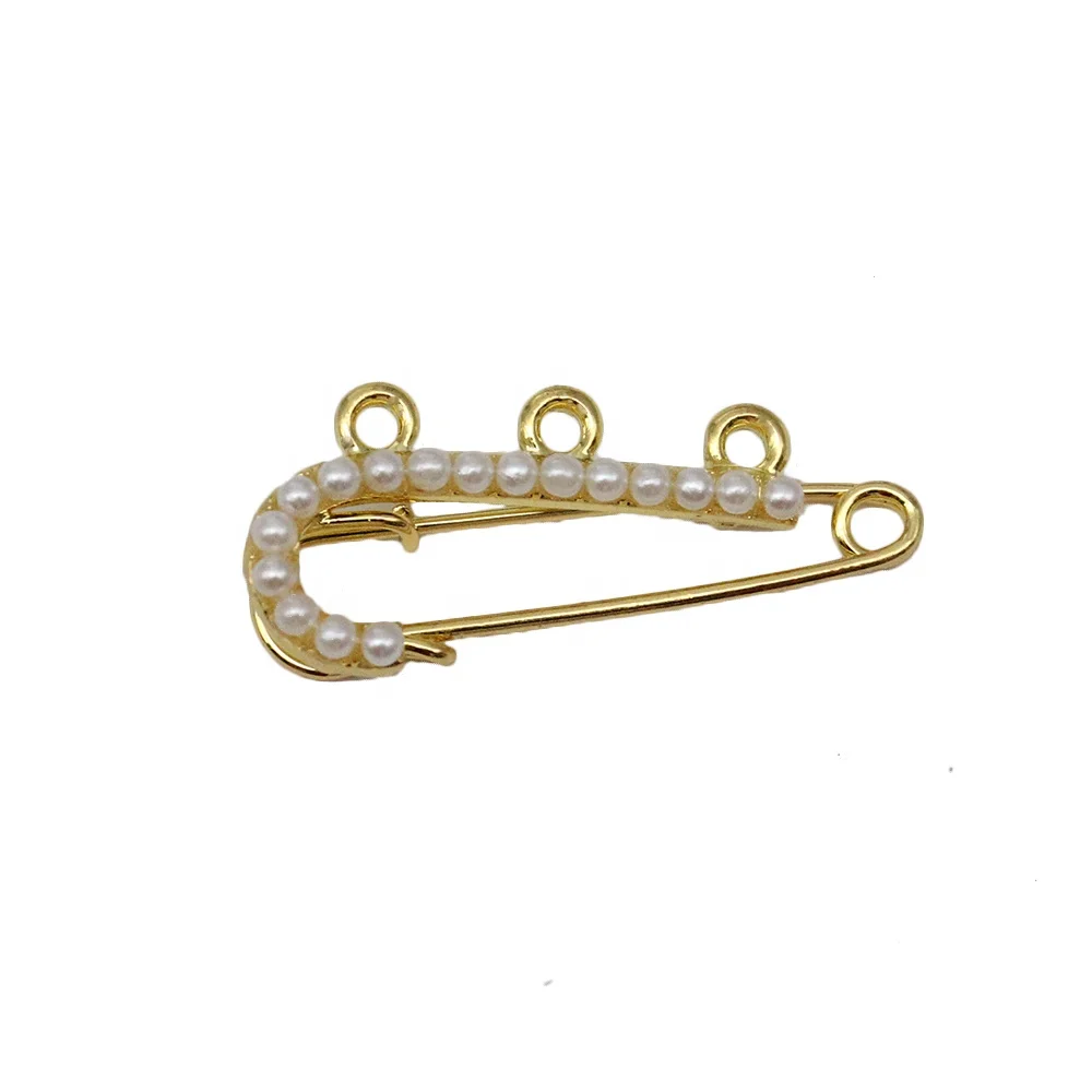 8 cm 4 cm 5 cm Pearl Baby Pin loops For Kids Small Tinny Pearl Safety Pin Islam Allah Mashallah Charms Brooch For Children