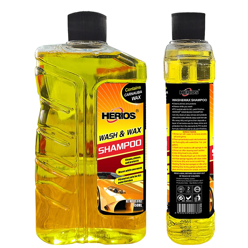 HERIOS Super Concentrated High Performance Car Washing Shampoo Auto Wax Washing Shampoo 450ml