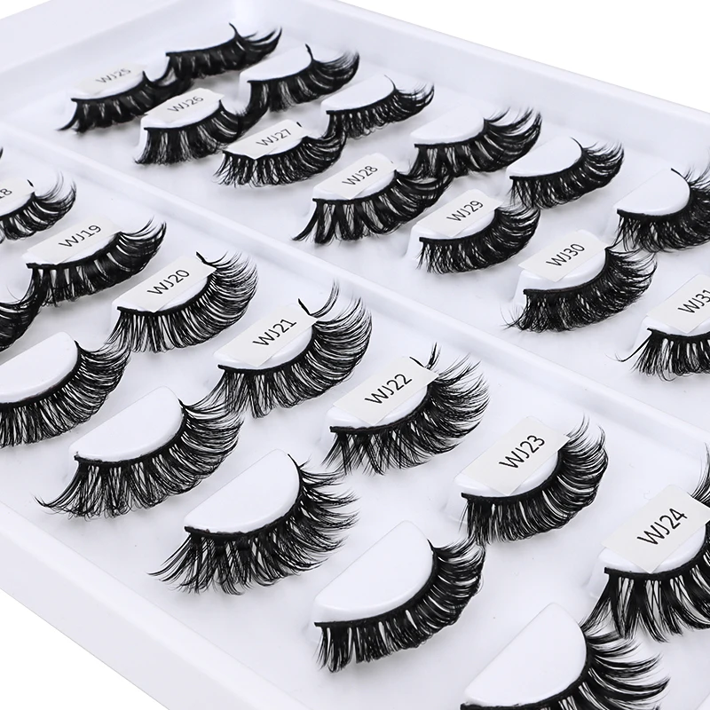 Hollyren Handmade Lash Strips Private Label Russian Striplashes d Curl Vegan Cruelty Free Lashes Cat Eye Lash