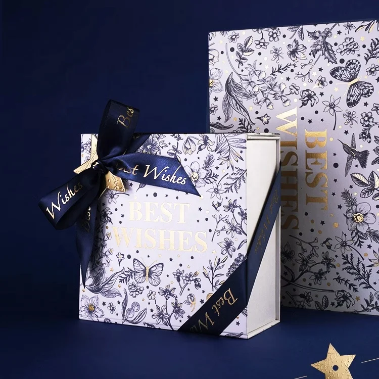 Printed ribbon gift box ribbons for packaging decorative pre tied elastic satin ribbon bow