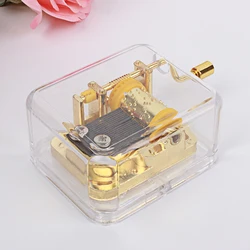 Wholesale Mini Hand Crank acrylic music box Custom logo Hot Selling Mini Music Box with custom song Clockwork Power music box