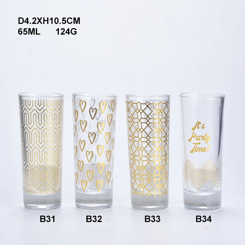 Wholesale customized promotional 2oz bullet cylinder liquor shot glass tequila glass cup souvenir shot glasses whiskey glass cup