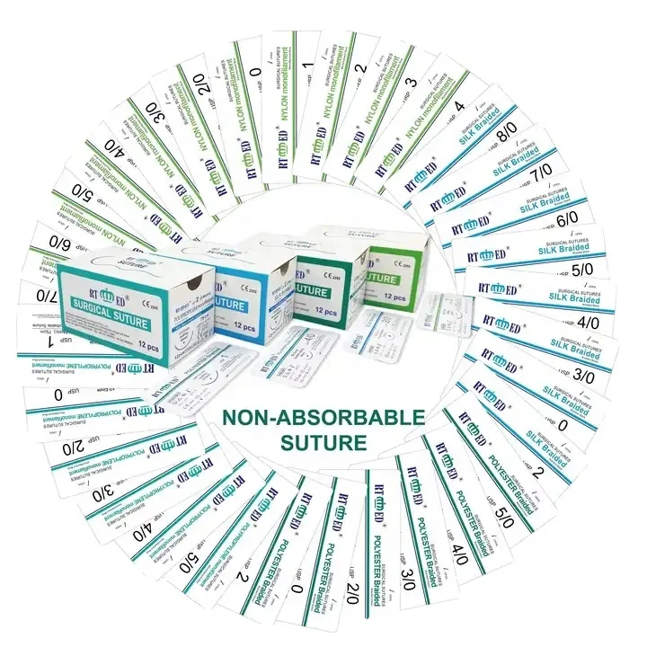 Strictly Sterile Blue Nylon usp 2-6/0 surgical suture and needle with CE& ISO