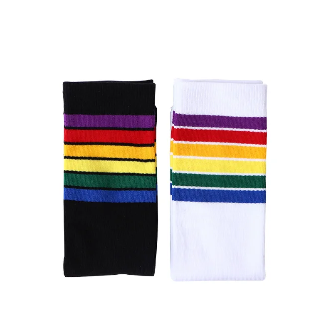 
Wholesale White Boys Teen Girl Rainbow Children Young Girls School Socks 