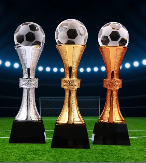 Hypercrafts Gold Silver bronze football soccer basketball sports resin customized trophy awards