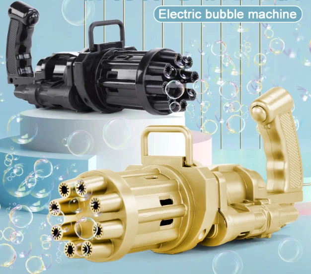 Wholesale Best Selling New Plastic Kid Toy Gatling Bubble Gun Machine Blower Healthy Bubble Toy Children Bubble Gun