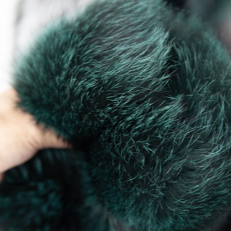 NAFA Wholesale New Fashion Ladys Fluffy Colourful Real Fox Fur Coat for 2024 Cold Winter