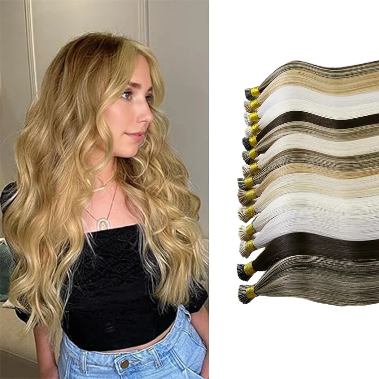 Hot Sale Factory Price 100% Natural Extensiones De Cabello 100humano Remmy i Tip Hair Extensions Wholesale