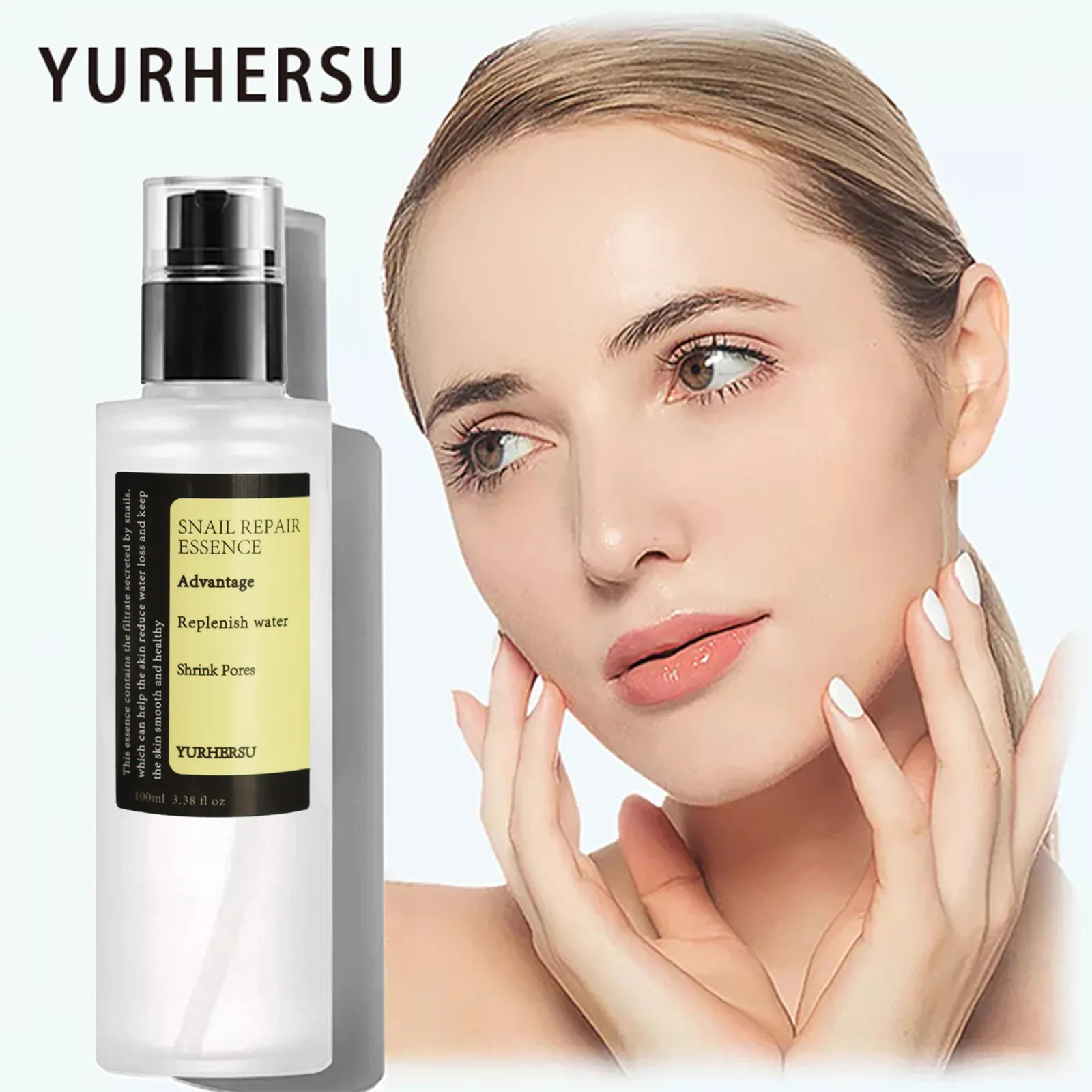 Natural Professional Face Snail care Essence Brightening Moisturizing Essence Hydrates, tightens and brightens skin serum