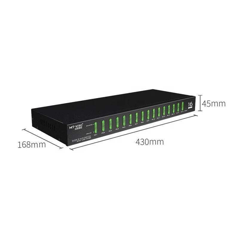 KVM Switch Mt-Viki Server Cabinet Auto Usb 16 Port Vga Remote Network Ip Kvm Switch For Surveillance Console