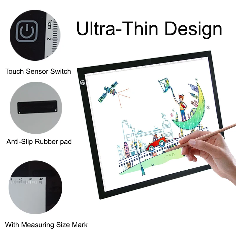 Portable Tracer light pad Ultra-Thin  A3 Size LED Tracing Pad Light Box dimming Brightness for  Artists Drawing x-ray viewing