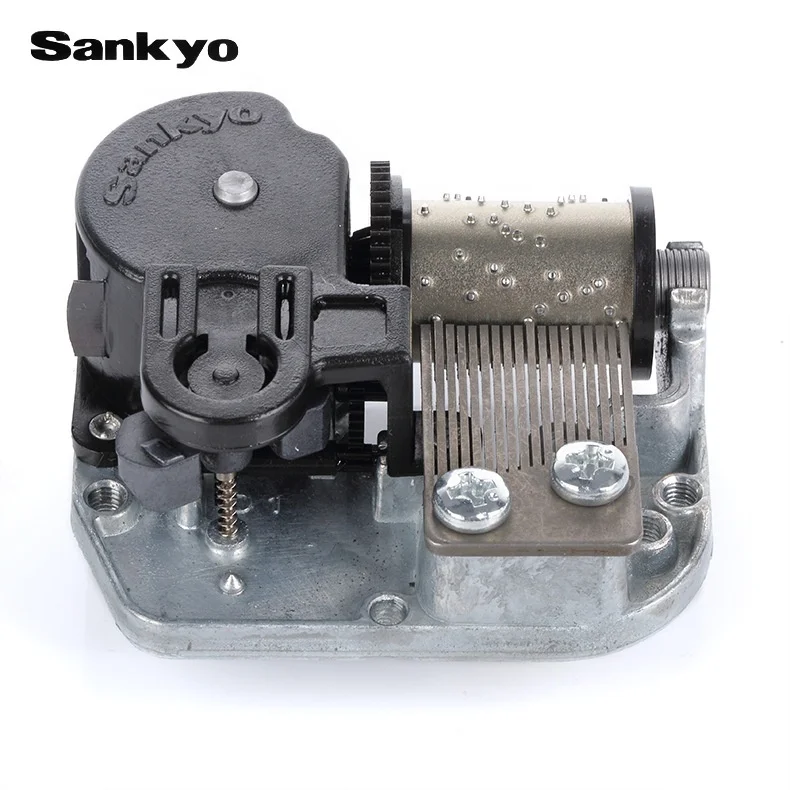 Ever Bright In Stock ! Sankyo Musical Box Mechanism Wind Up Music Box Silver 18 Tones Metal Music Box Movement