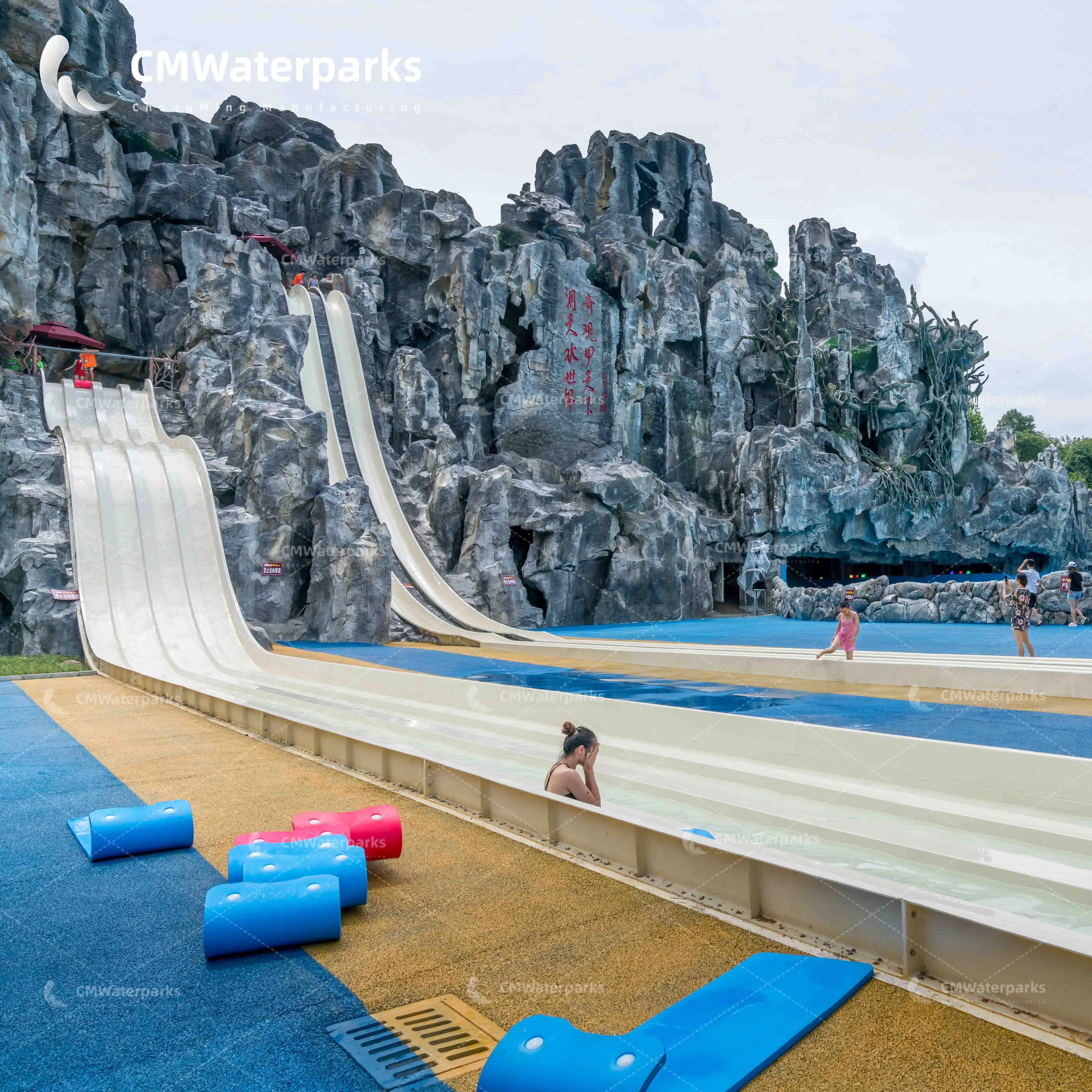 Large Commercial Water Slide Speed Slide For Theme Park Attraction