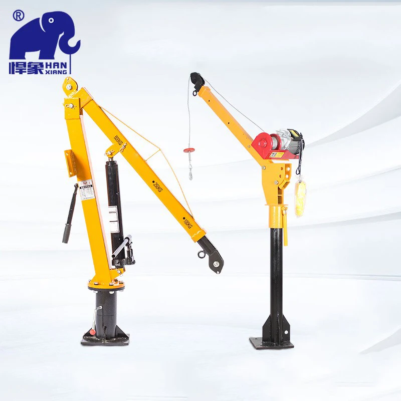 0.5to 1ton 2ton Mini Pickup crane foldable no limit height truck Mounted small Lifting Crane