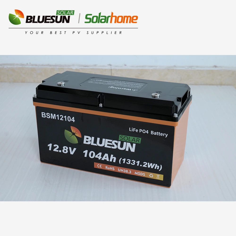 Bluesun lithium phosphate battery 12v 100ah 104ah High quality long life span and longer cycle times popular in car use