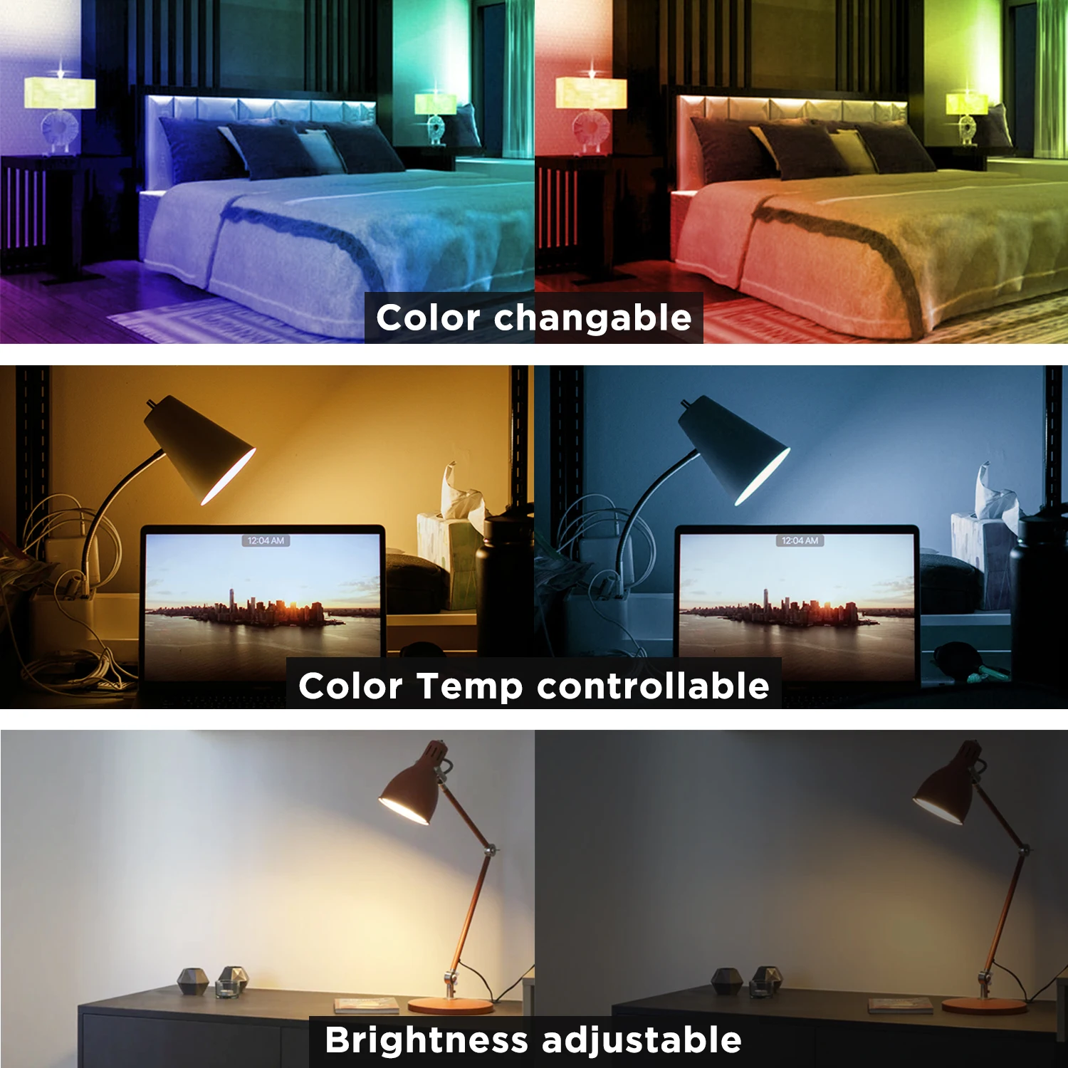 2.4G RF 6ZONE RGB+CCT LED touch remote control compatible with Pro version lights and controllers control downlight/spotlight