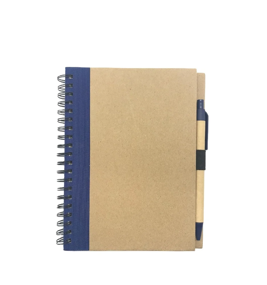 Recycled Kraft cover notebook with pen