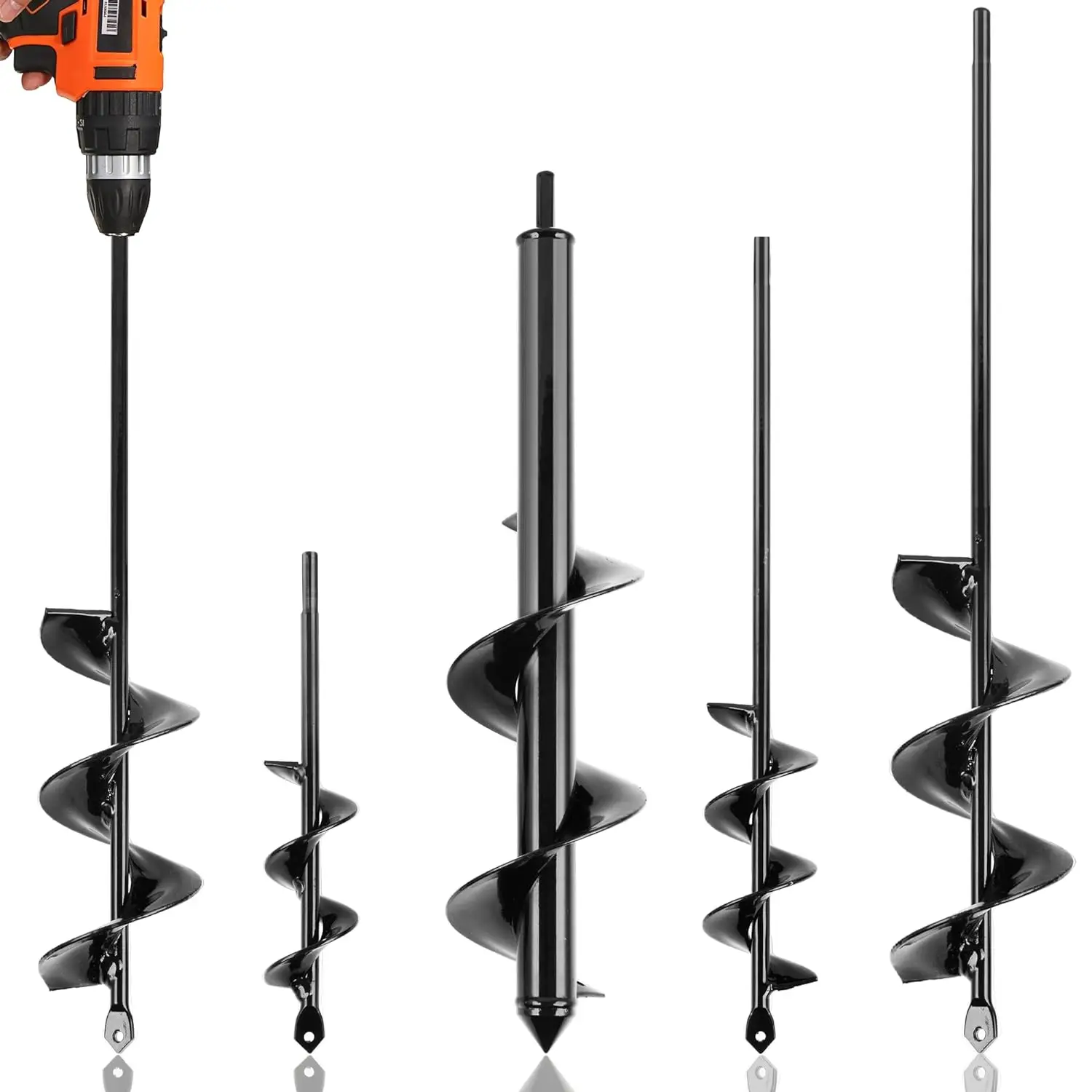 Auger Drill Bit for Planting Garden Ground Earth Spiral Drill Post Hole Digger Bulb Bedding Digging Plant Heavy Duty Hex Drive