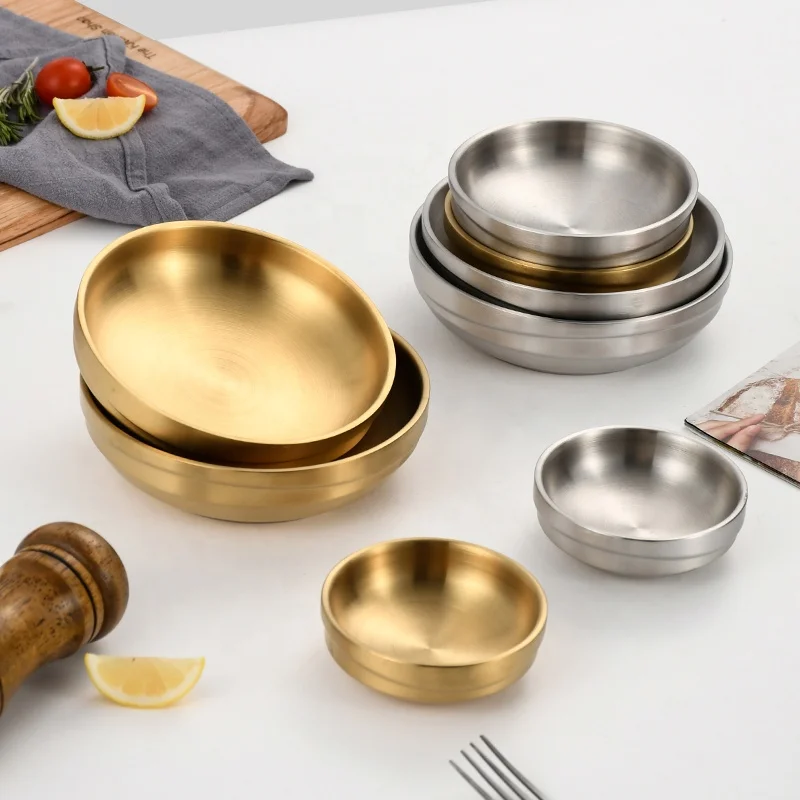 Hot Sale Sauce Dishes Stainless Steel Round Seasoning Dishes Bowls Sushi Dipping Small Dish Bowl Saucers Mini Appetizer Plates