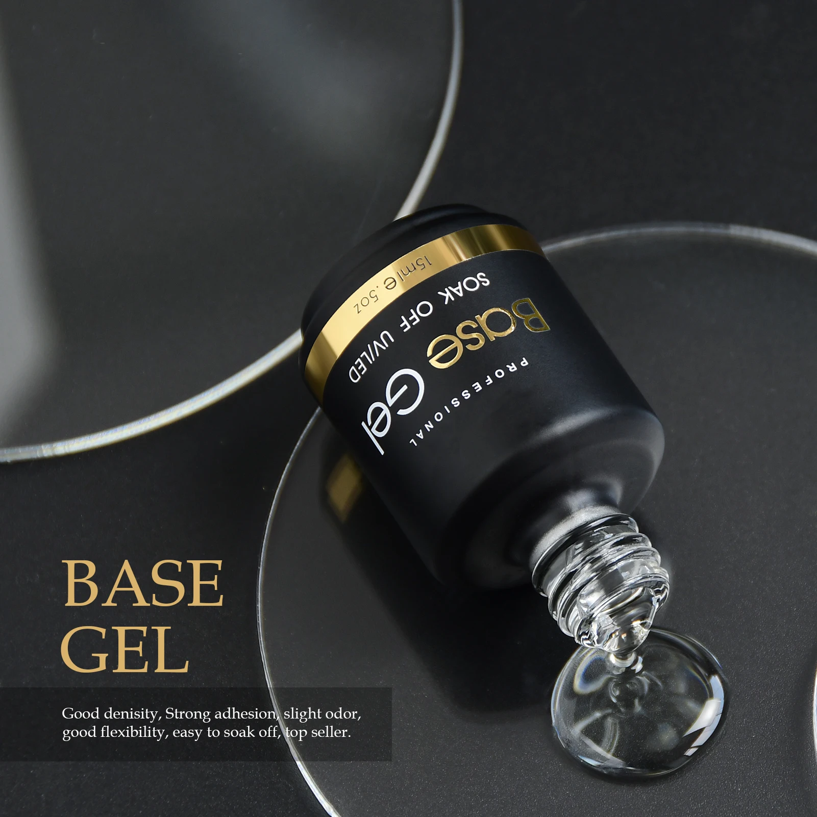 Custom oem private label nail base coat uv gel soak off no wipe top coat