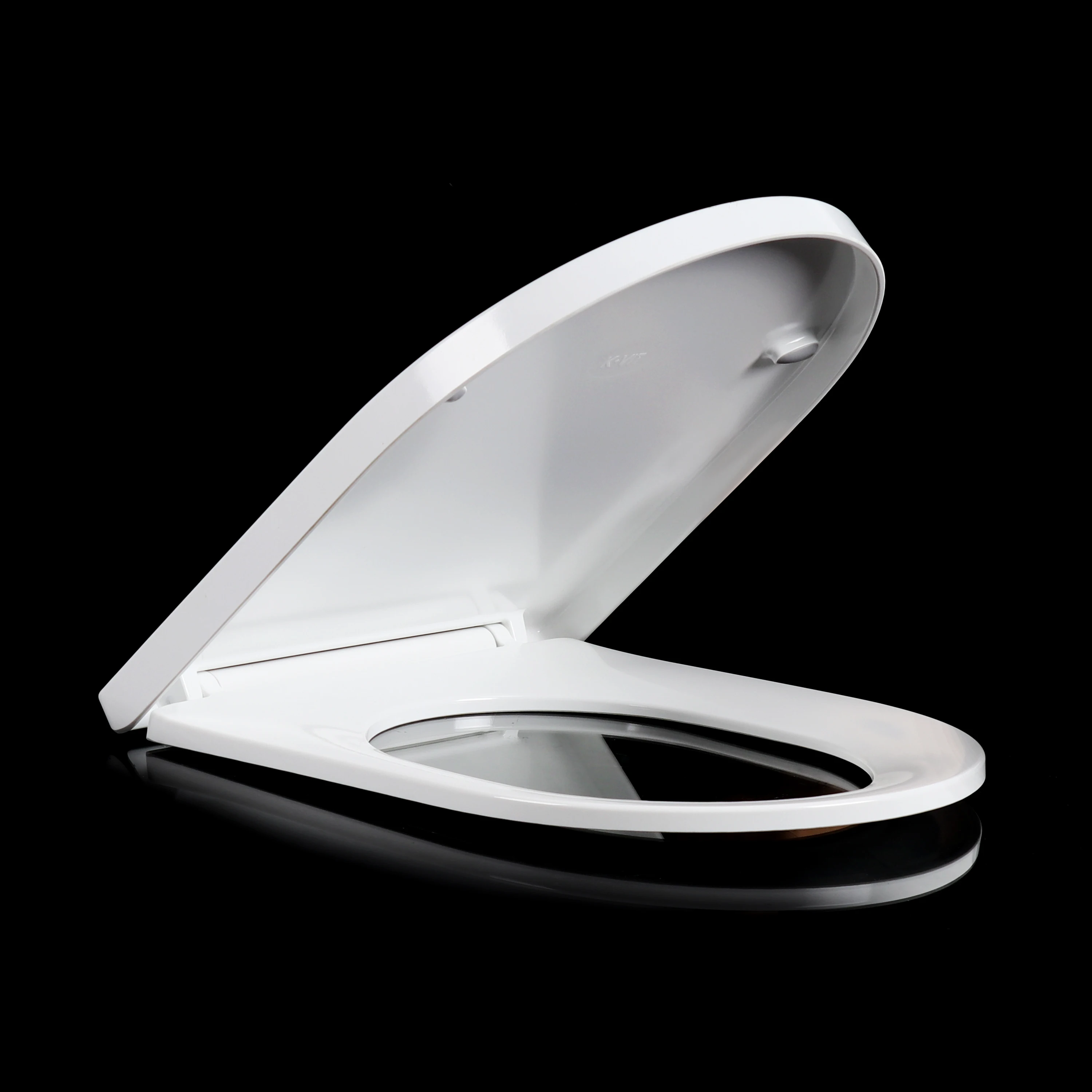 Duroplast sandwich style UF d shape family toilet seat with soft close damper