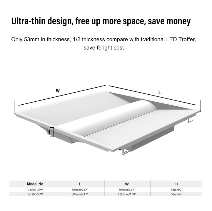 Troffer Led Panel Light Designer Hot Sale 36w 50w Office Led Ceiling Troffer Panel Light