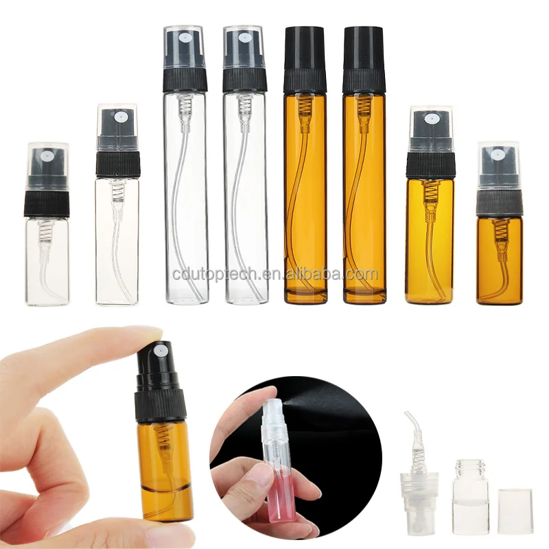 Wholesale 2ml 3ml 5ml 10ml Mini Small Empty Spray Refillable Parfum Tester Travel Slim Glass Sample Perfume Bottle
