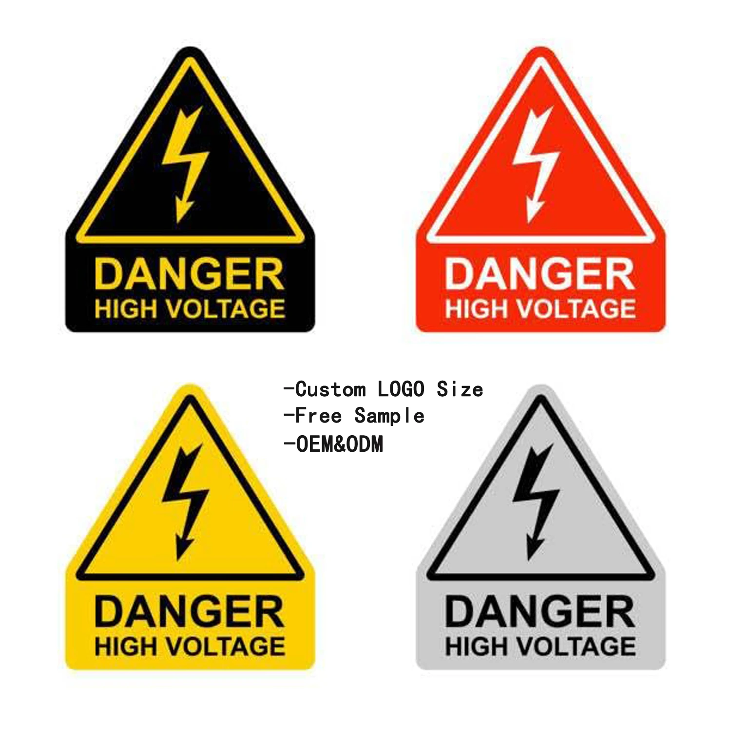 Hot sell High Voltage ISO Safety Label Sign Stickers Decals for Windows Car Boxes Containers Equipments Indoor and Outdoor Use