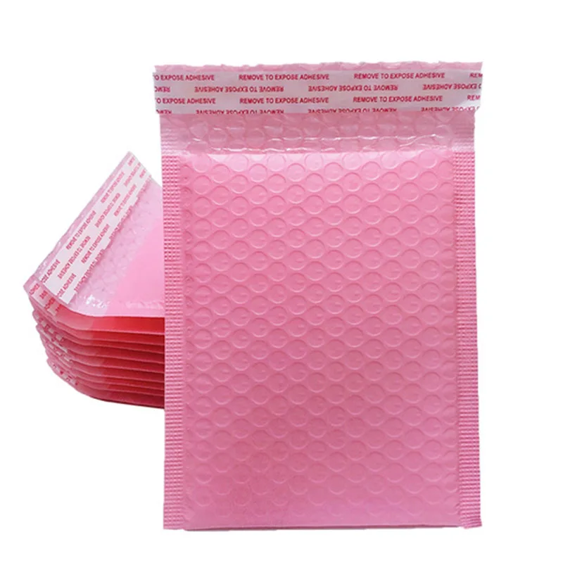 Thickened pink envelope shockproof bag custom pearl film mailer bubble bag