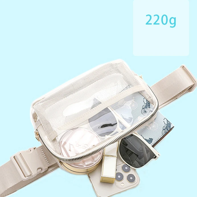 2024 Cross-border waist Bag new TPU transparent sports belt chest bag crossbody bag