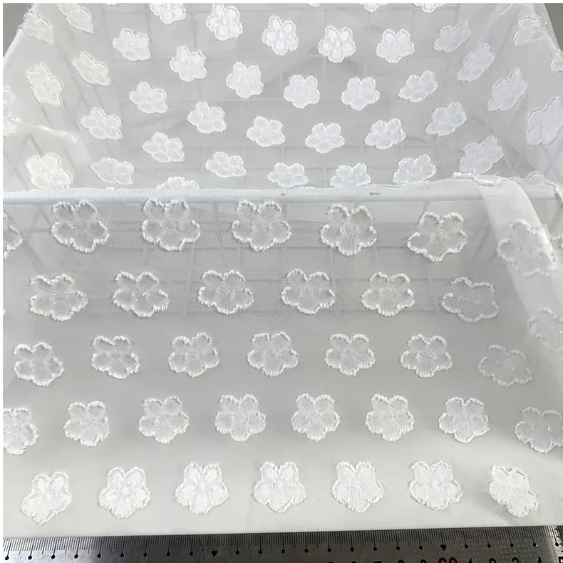 
Factory direct selling soft five-leaf Flower Chiffon cut fabric Hanfu Hanshan children wrinkled skirt fabric clothing cloth 