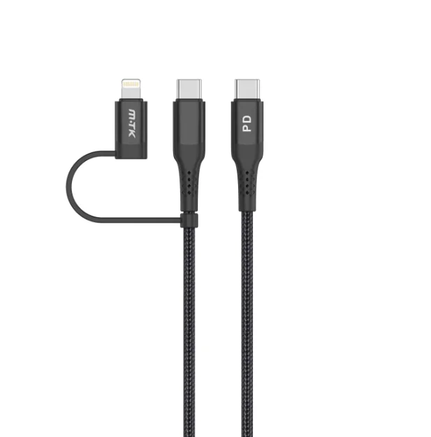 
Hot sale braided line fast PD+type-C charger cable lightning usb-c data line for mobile phone 