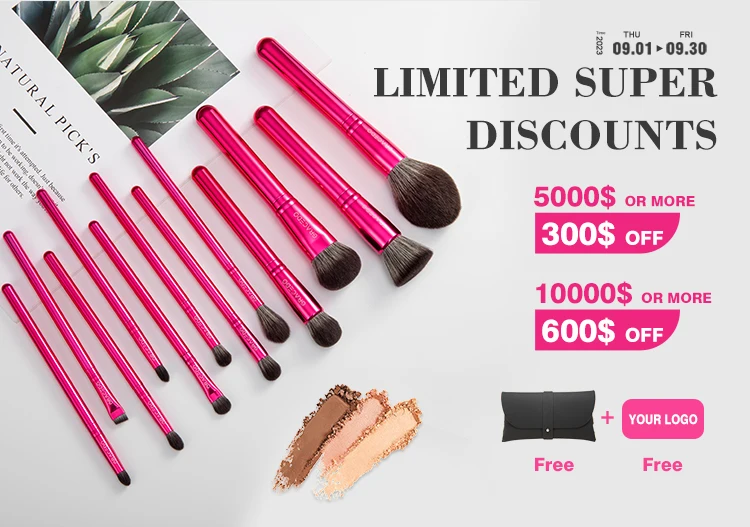 Free bag free logo complete fancy 12 piece artist very soft cheap makeup brush set