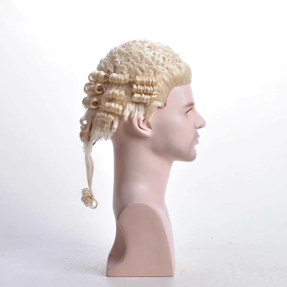 Lowest Price mens hair toupee White court judge short synthetic hair wig caps