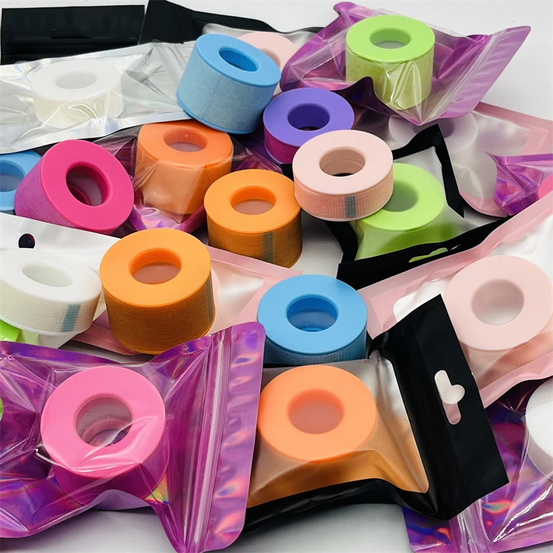 Disposable Breathable Blue Pink eyelash tape for eyelashes Sensitive skin Gel Tape eyelash extension silicone lash tape