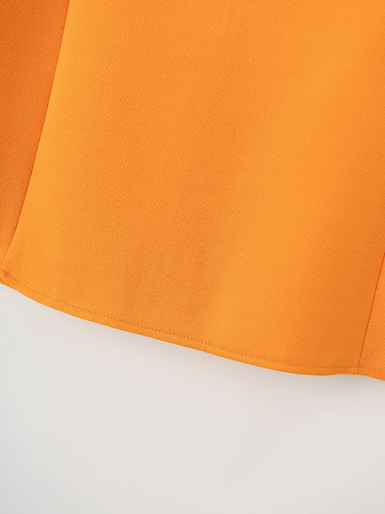 Crew neck orange color sleeveless back zipper fly casual fashion mini dress for women