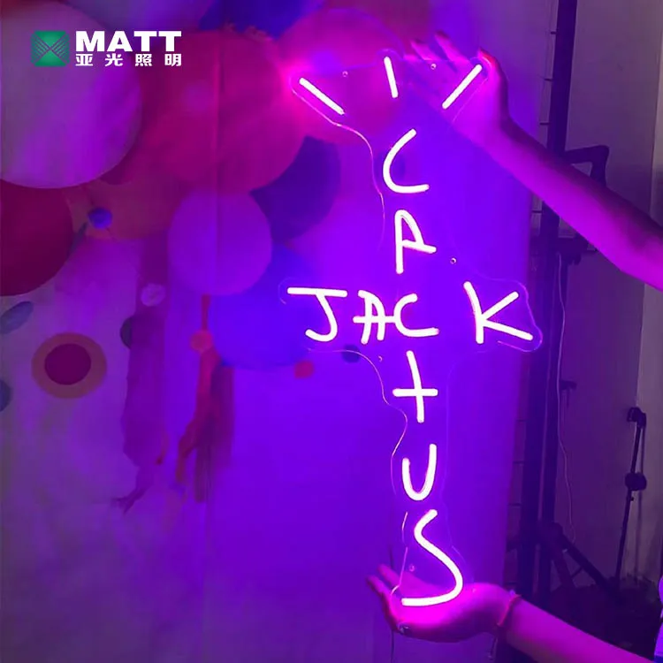 2024 Cactus Jackk Neon Sign LED Light USB Powered Bedroom Party Decor AC/DC Transformer