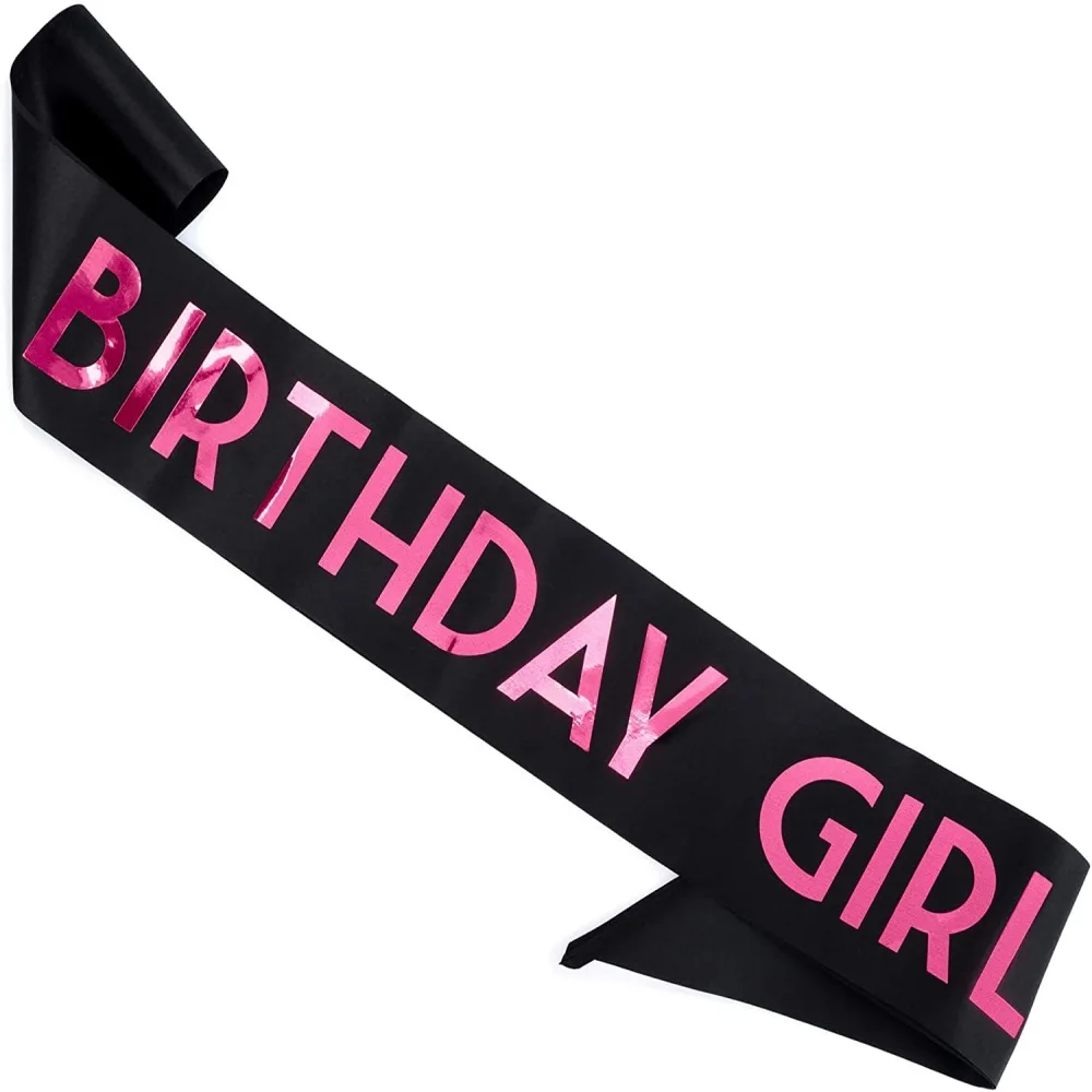 Wholesale Amazon Birthday Party Etiquette Shoulder Strap Love Birthday Queen Black And White Pink Shoulder Strap