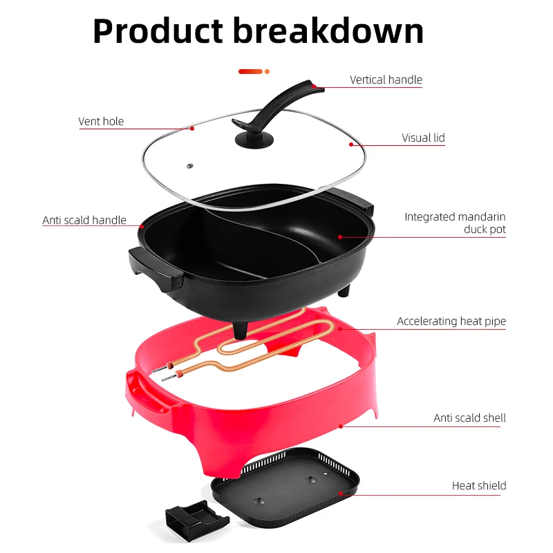 Durable Using Low Price Multifunctional Electric Hot Pot Indoor Electric Hot Pot