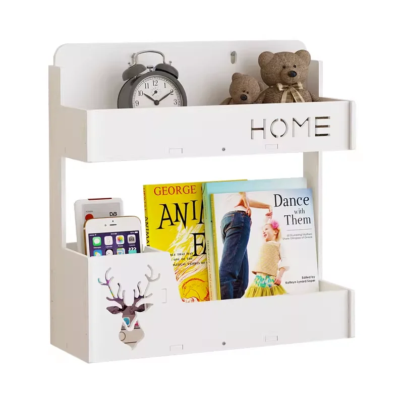 Wall Mounted Shelves Set Hanging Home Decor Rustic Metal Kitchen Rack Book Magazine  Storage Wood Floating Wall Shelf