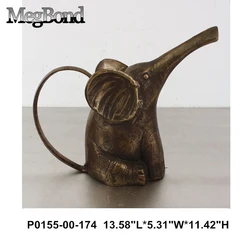 Antique bronze material cast aluminum metal elephant watering Can,Vintage Outdoor Decor Cast Iron Figure Statue