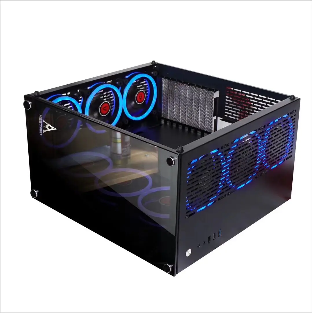 Заводской Оригинальный корпус для компьютера игрового ATX корпуса и башни стеклянный с RGB вентиляторами рабочего