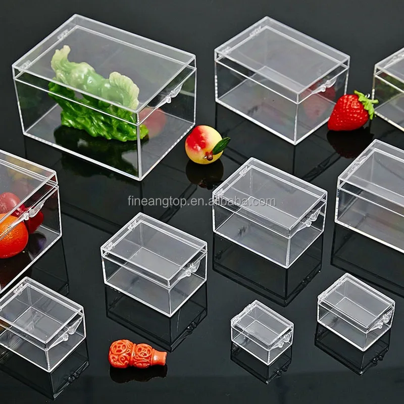 Transparent Plastic Mini Box Square Collection Display Small Beads Crafts Rings Earrings Storage Box Case For Packing
