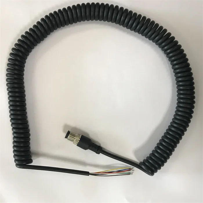 manufacture  2 /3/4/5 cores veyor robot cable  electronics  spring coiled spiral cable for auto industry forklift water heater