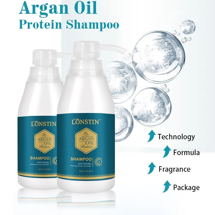 Lonstin Private label herbal moisturizing hair treatment protein brazilian biotin collagen keratin shampoo