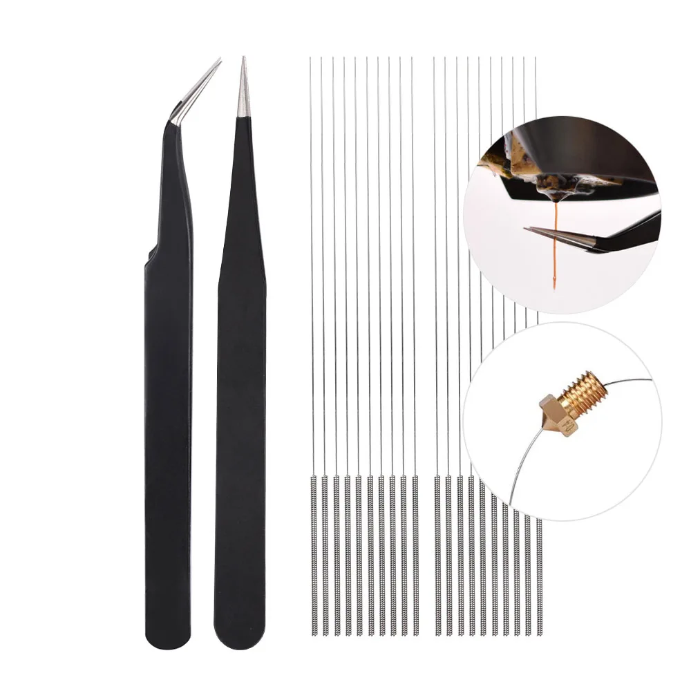 
20 pcs 3D Printer Parts Nozzle Cleaner Bendable Drill For Cleaning 0.4mm From V6 J-Head Hotend for CR10 Extrusion Ender 3 