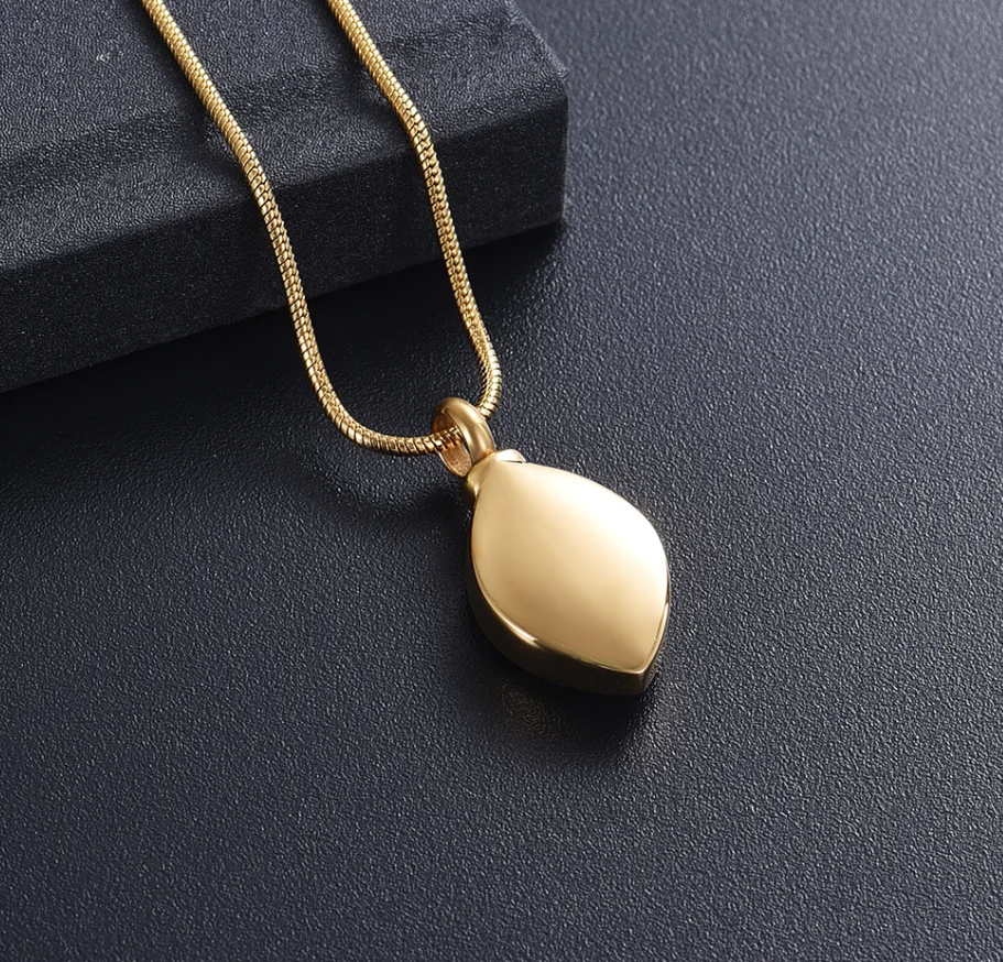 Fashion Teardrop Keepsake Pendant Necklace For Women Mini Cremation Necklace Inlay Clear Zircon Memorial Jewelry Free Engrave PR