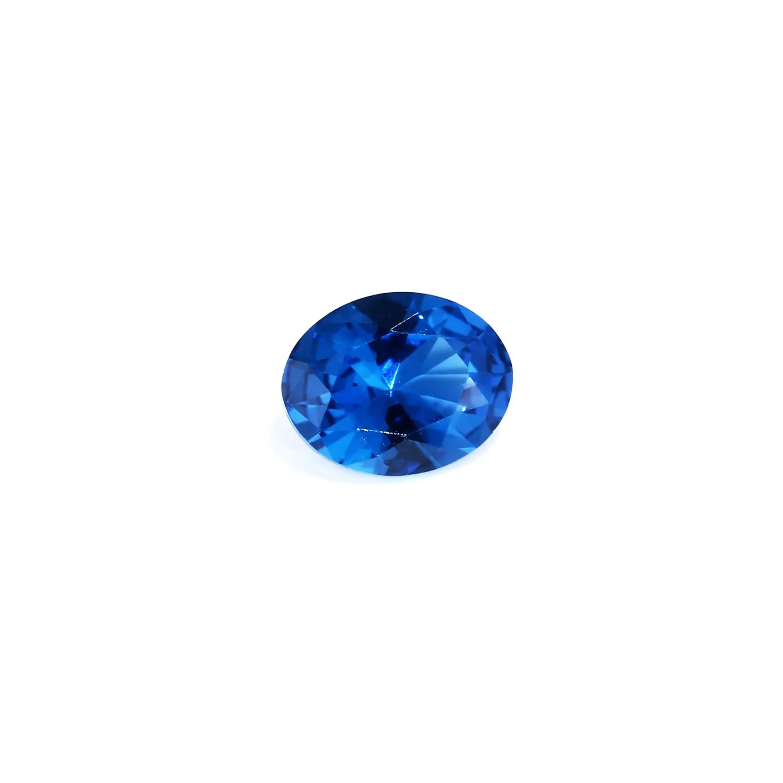Megan wholesale Gems Synthetic Corundum 6X8mm Oval Cut Wuzhou lab grown blue Corundum Sapphire women jewelry making custom